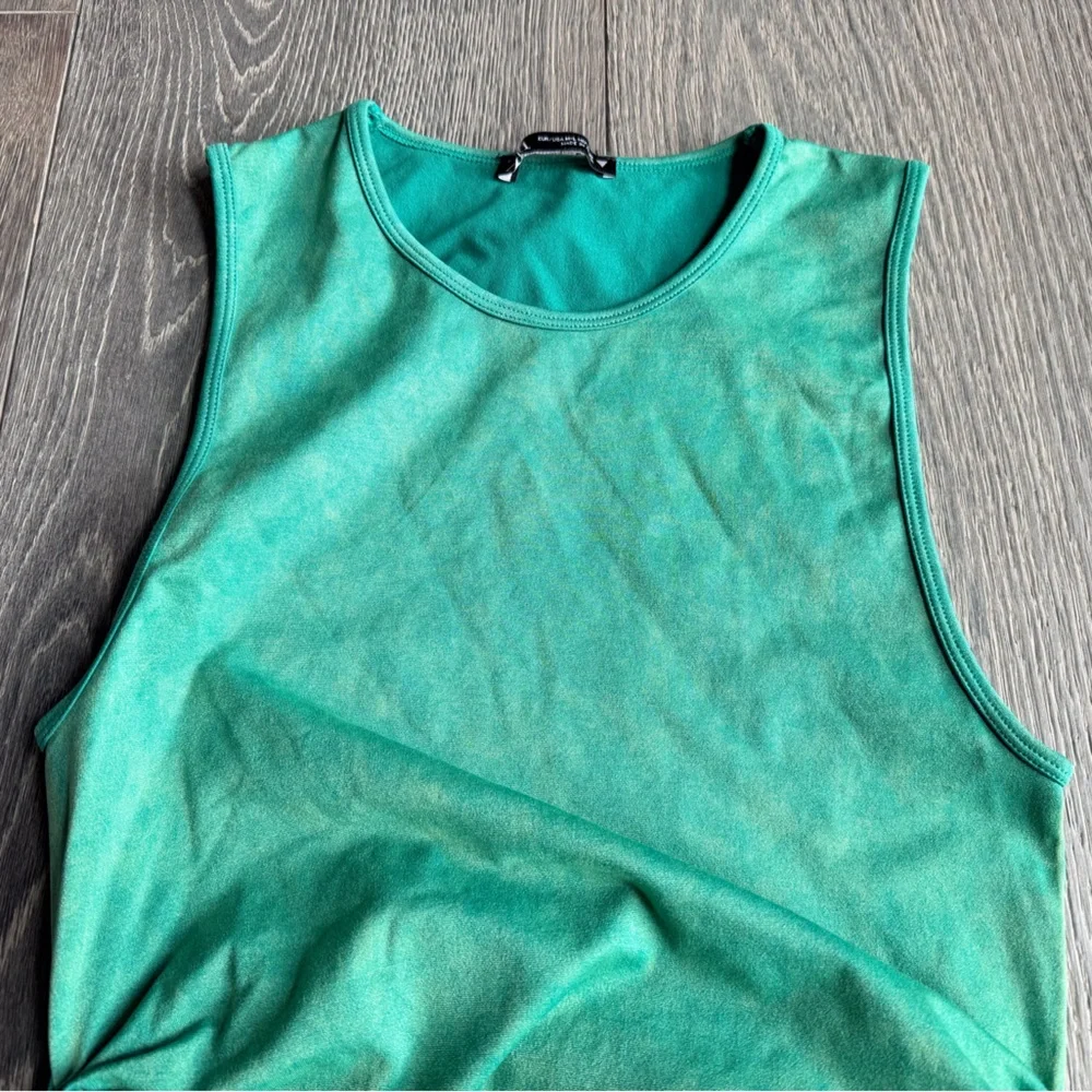 Zara Ruched Bodycon Dress in Yellow Green Size M-L - Picture 7 of 7